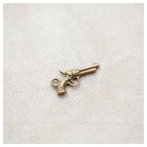 Breloque Pistolet Western 21.5mm Bronze vieilli
