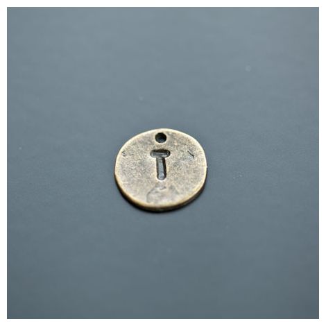 Breloque Plaque Lettre T Bronze vieilli x 8