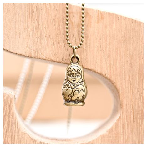 Pendentif Poupée Russe Bronze vieilli
