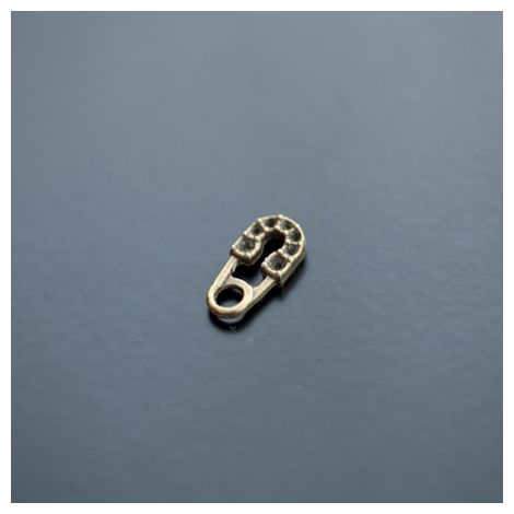 Breloque Strass Petite Epingle 14mm Bronze vieilli