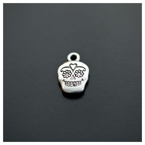 Breloque Tête de mort Skull Grigri Brésil Argenté vieilli
