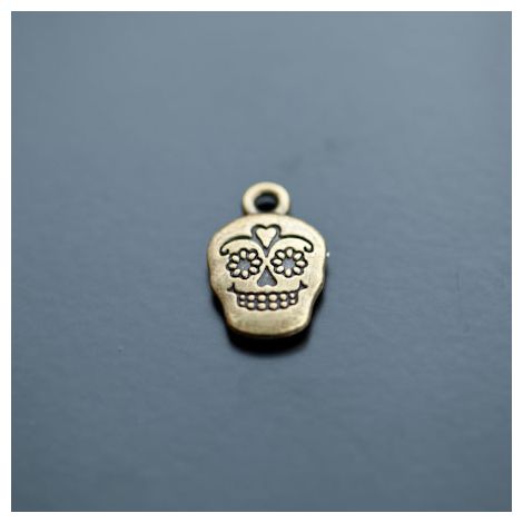 Breloque Tête de mort Skull Grigri Brésil Bronze vieilli