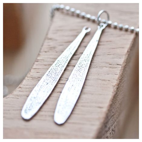 Breloque Tige plate Argent vieilli