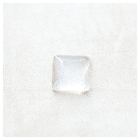 Cabochon en Verre Carré 16mm Arrondi Transparent