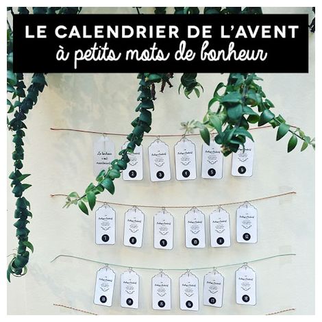 Calendrier de l'avent à petits mots du bonheur