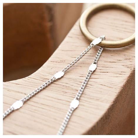 Chaîne à maillons et plaques 2x2mm Argent gris