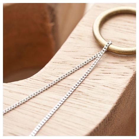 Chaîne à maillons serrés 1.5x1mm Argent gris