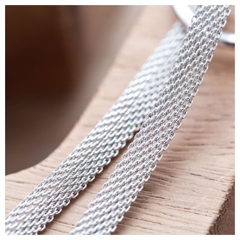 Chaîne Tressée 6mm Argent gris