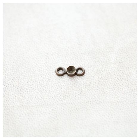 Connecteur à Cabochon 3.5mm Strass Bronze vieilli