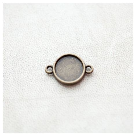 Connecteur à Cabochon Rond 12mm Bronze vieilli