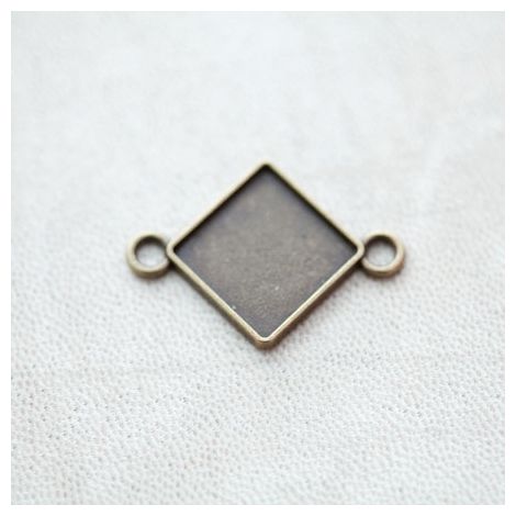 Connecteur à Cabochons Losange 15mm Bronze vieilli