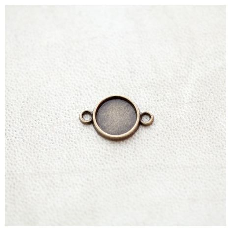 Connecteur à Cabochons Rond 10mm Bronze vieilli