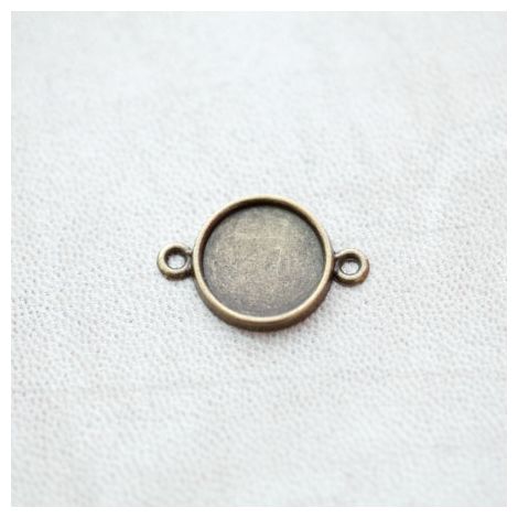 Connecteur à Cabochons Rond 14mm Bronze vieilli x 8pcs