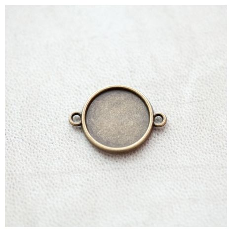 Connecteur à Cabochons Rond 16mm Bronze vieilli