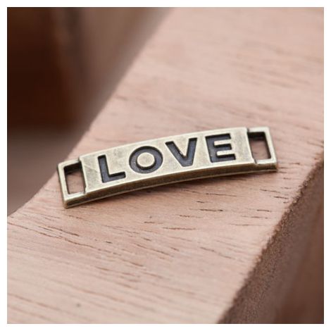 Connecteur Barre Love Bronze vieilli