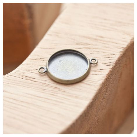 Connecteur Cadre de cabochon 16x21.5mm Bronze vieilli