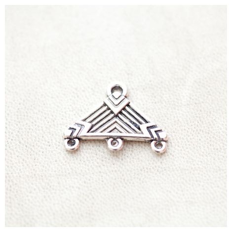 Connecteur Chandelier Ethnique 27mm Triangle Argent vieilli