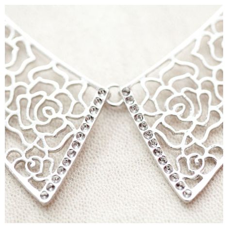 Connecteur Col Double Triangles 57x145mm Argenté gris
