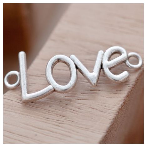 Connecteur Grand Love Argent vieilli