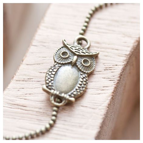 Connecteur Hibou mignon Bronze vieilli