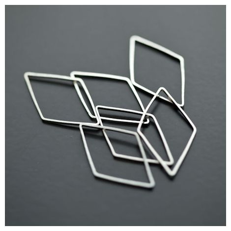 Connecteur Losange 13.5x23.5mm Argenté gris