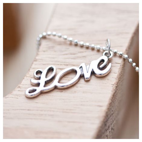 Connecteur Love Argent vieilli