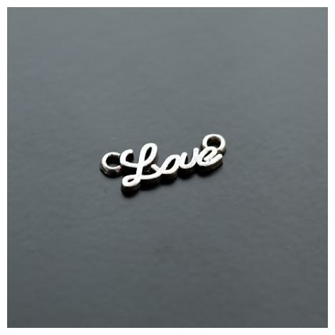 Connecteur Mini Love Script Argent vieilli