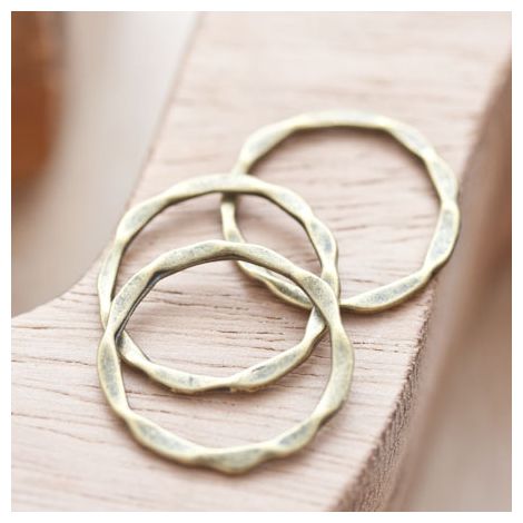 Connecteur Rond 22mm Rouage Simple Bronze vieilli