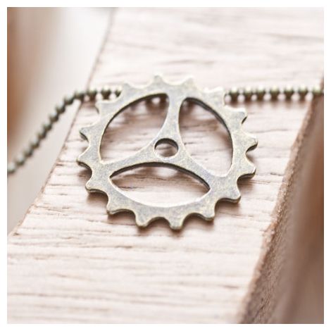 Connecteur Rond 22mm Rouage Complexe Bronze vieilli