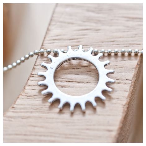 Connecteur Rond 22mm Rouage Dents Argent vieilli