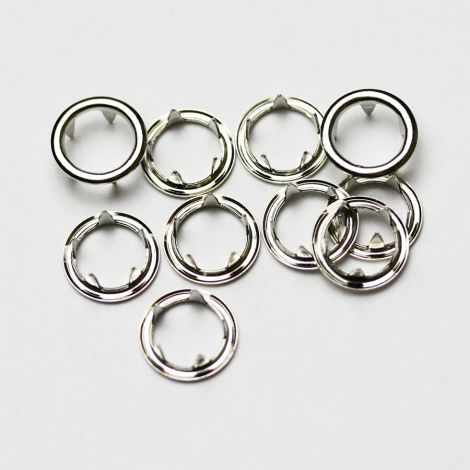 Fixations pour Bouton Pression 11mm Argent gris x 10