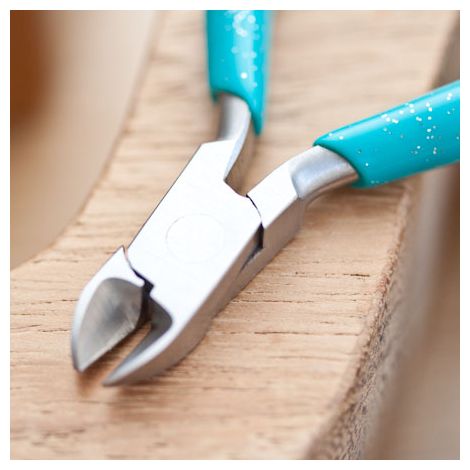 Mini pince coupante 7.5cm Bleu paillette