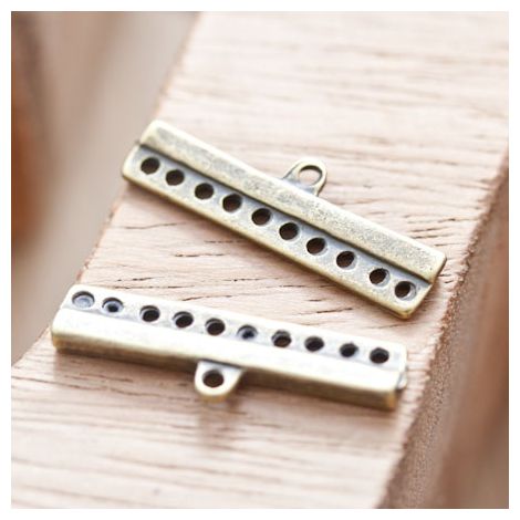 Embout 28mm Barre 8 Accroches Bronze vieilli