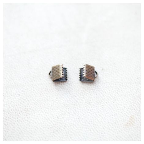 Embout à pincer 6x8mm Bronze vieilli