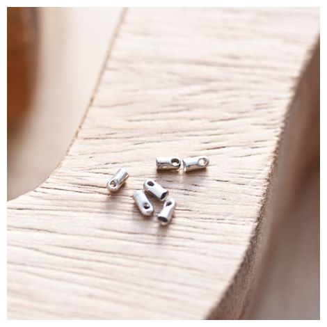 Embout pour cordon à coller 1.2mm Argent gris