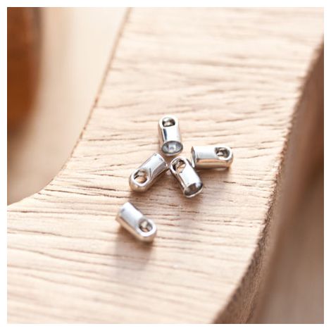 Embout pour cordon à coller 3.2mm Argent gris