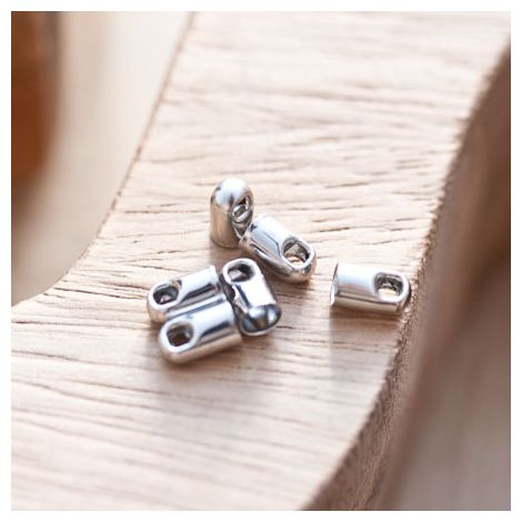 Embout pour cordon à coller 4mm Argent gris