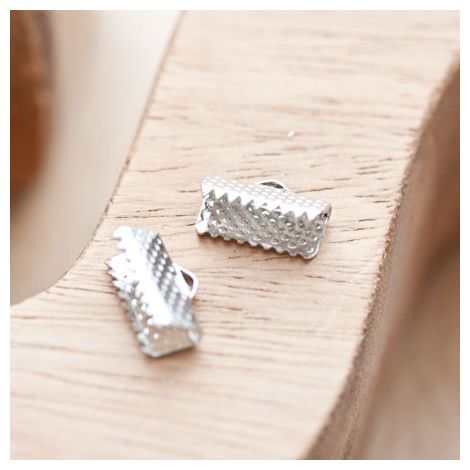 Embout pour tissu à pincer 13mm Argent gris