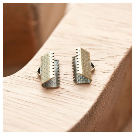 Embout pour tissu à pincer 13mm Bronze vieilli