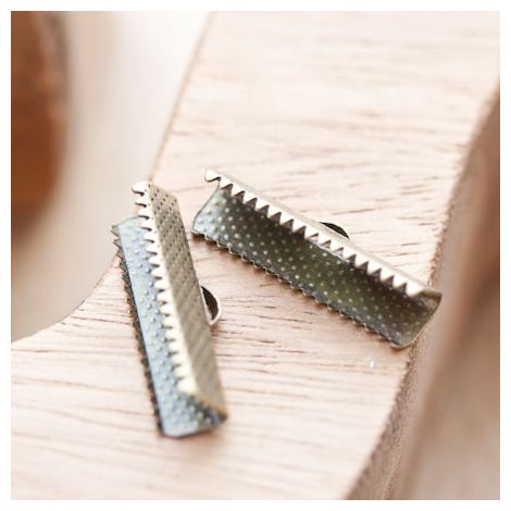 Embout pour tissu à pincer 25mm Bronze vieilli