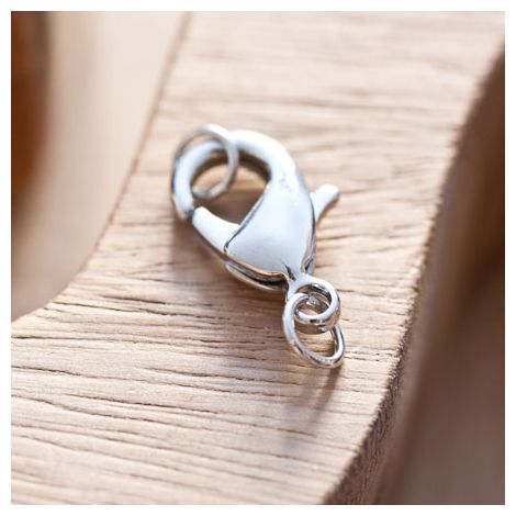 Fermoir mousqueton 14x23mm Argent gris