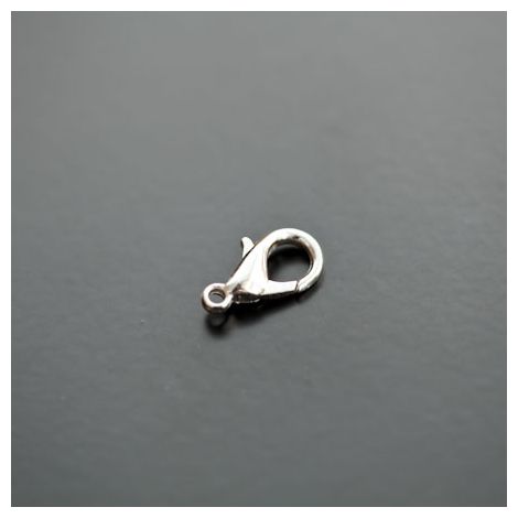 Fermoir Mousqueton 8x14mm Argenté gris