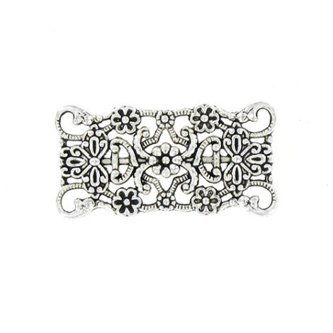 Connecteur estampe filigrane 31x16mm Argent vieilli x 5