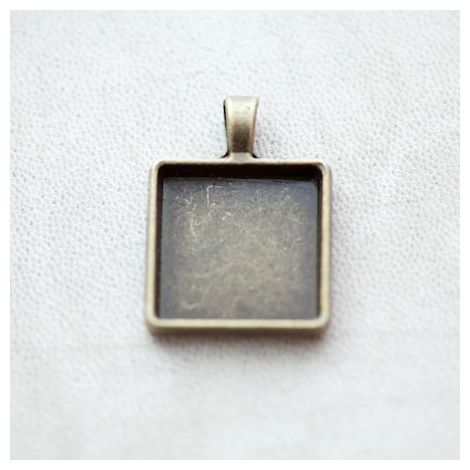 Pendentif à Cabochon Carré 20mm Bronze vieilli