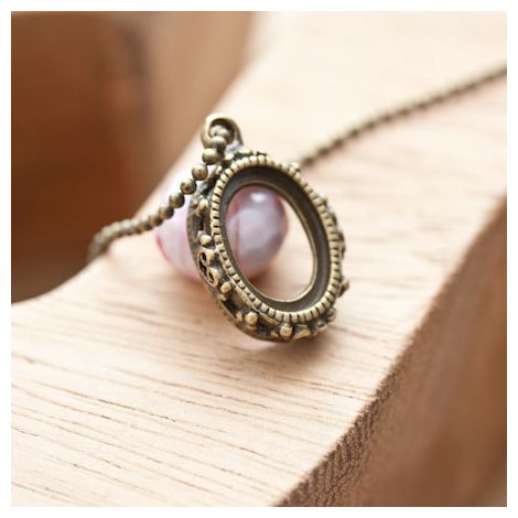 Pendentif à cabochon Ovale 14x10mm Bronze vieilli