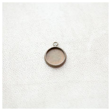 Pendentif à Cabochon Rond 10mm Bronze vieilli