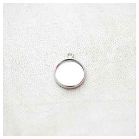 Pendentif à Cabochon Rond 12mm Argenté gris