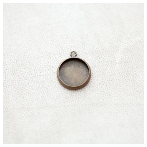 Pendentif à Cabochon Rond 12mm Bronze vieilli