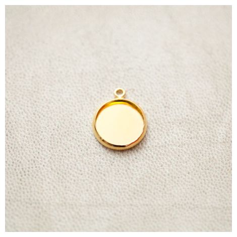 Pendentif à Cabochon Rond 12mm Doré
