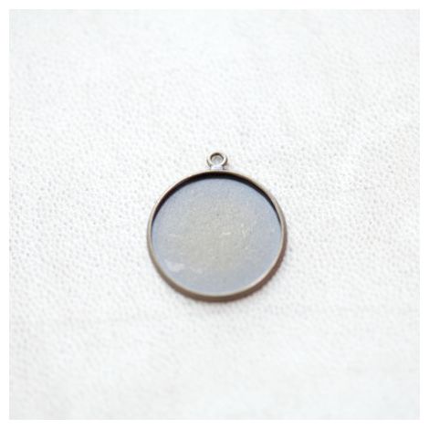 Pendentif à Cabochon Rond 18mm Bronze vieilli